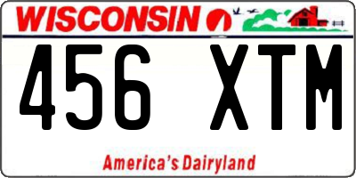 WI license plate 456XTM