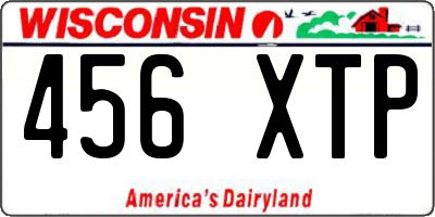 WI license plate 456XTP