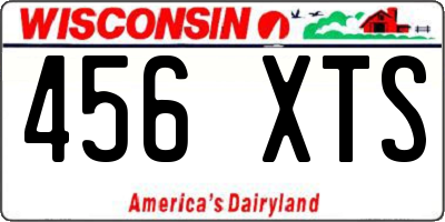 WI license plate 456XTS