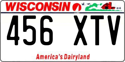 WI license plate 456XTV