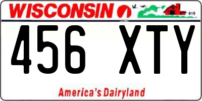 WI license plate 456XTY