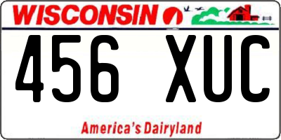 WI license plate 456XUC