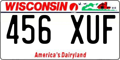 WI license plate 456XUF