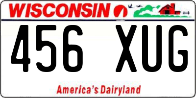 WI license plate 456XUG