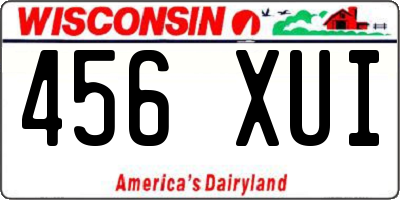 WI license plate 456XUI