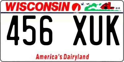 WI license plate 456XUK