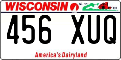 WI license plate 456XUQ