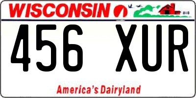 WI license plate 456XUR