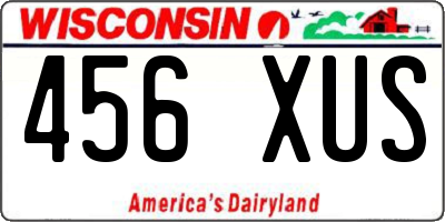 WI license plate 456XUS
