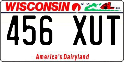 WI license plate 456XUT
