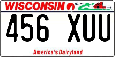 WI license plate 456XUU
