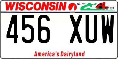 WI license plate 456XUW