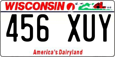 WI license plate 456XUY