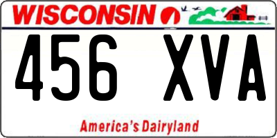 WI license plate 456XVA