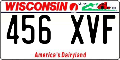 WI license plate 456XVF