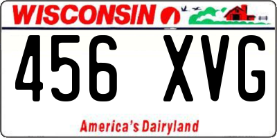 WI license plate 456XVG