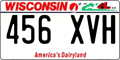 WI license plate 456XVH