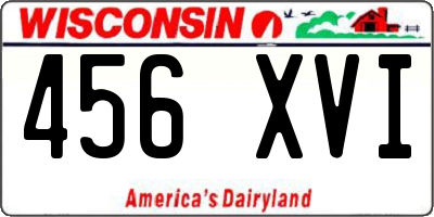 WI license plate 456XVI