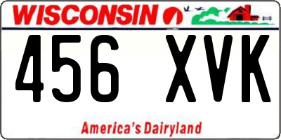 WI license plate 456XVK