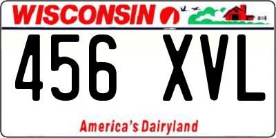 WI license plate 456XVL