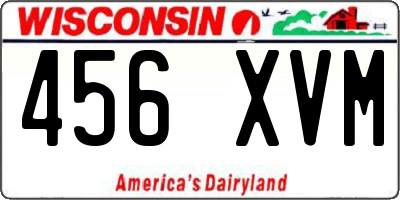WI license plate 456XVM
