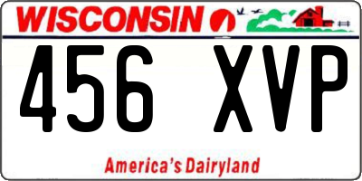 WI license plate 456XVP