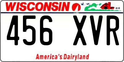 WI license plate 456XVR