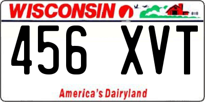 WI license plate 456XVT