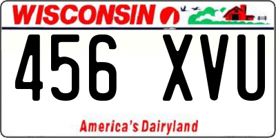 WI license plate 456XVU