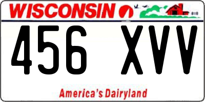 WI license plate 456XVV