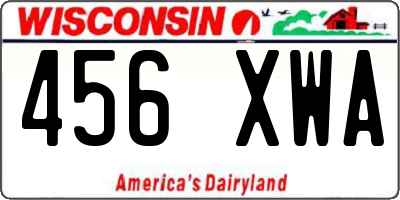 WI license plate 456XWA