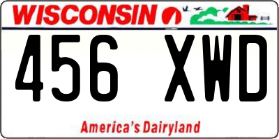 WI license plate 456XWD