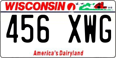 WI license plate 456XWG
