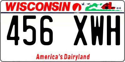 WI license plate 456XWH