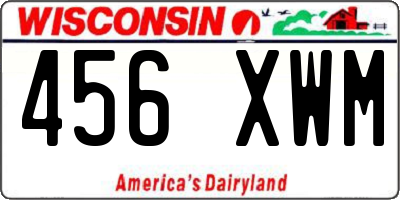 WI license plate 456XWM
