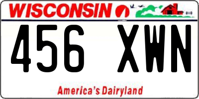 WI license plate 456XWN