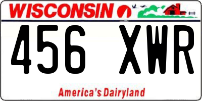 WI license plate 456XWR