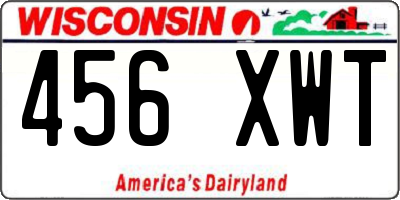 WI license plate 456XWT