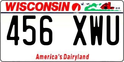 WI license plate 456XWU