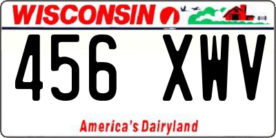 WI license plate 456XWV