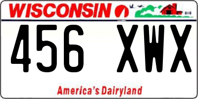 WI license plate 456XWX