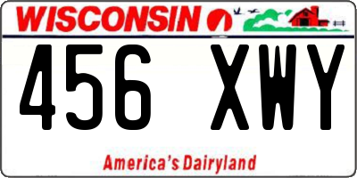 WI license plate 456XWY