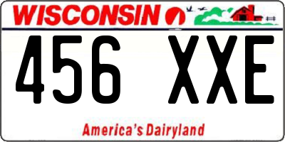 WI license plate 456XXE