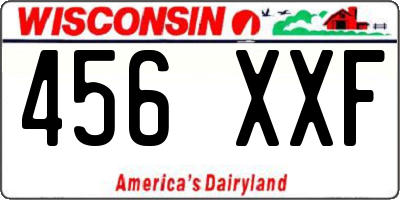 WI license plate 456XXF