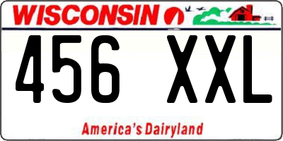 WI license plate 456XXL