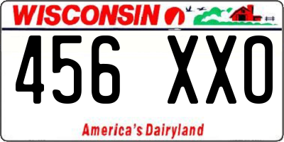 WI license plate 456XXO