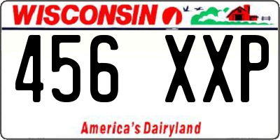 WI license plate 456XXP
