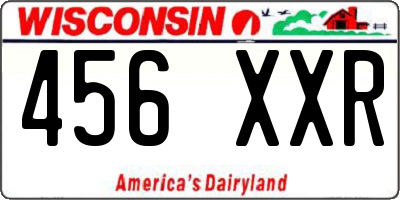 WI license plate 456XXR