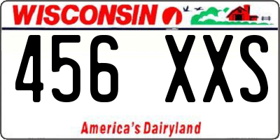 WI license plate 456XXS