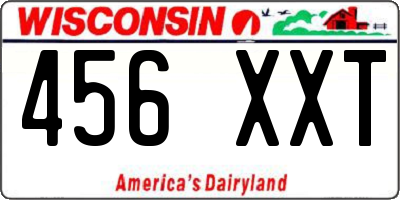 WI license plate 456XXT